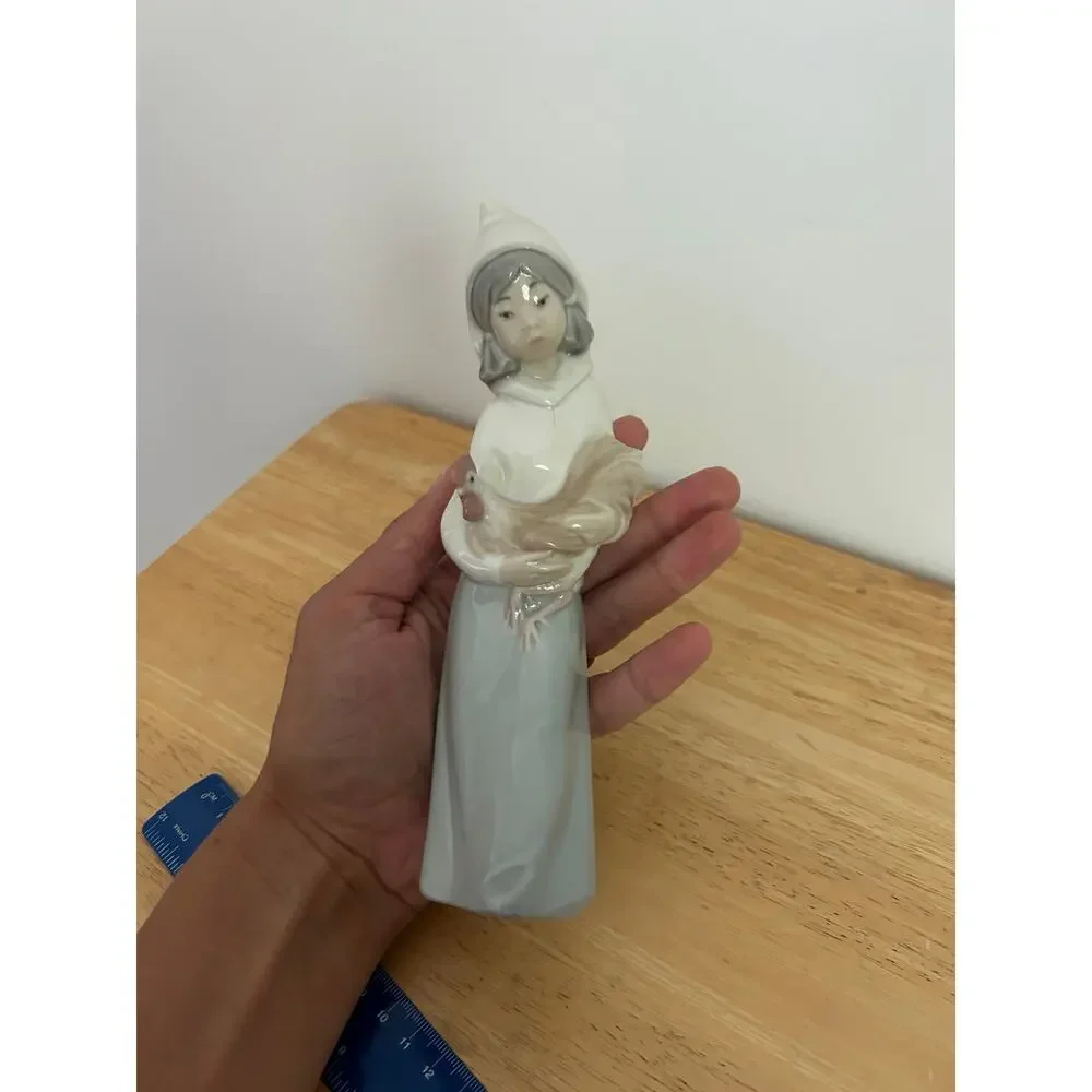 Vintage Lladro “Girl with Rooster” Figurine #4677 by Juan Huerta Retired
